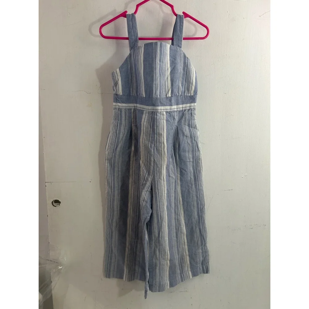 Tommy Bahama Jumpsuit 3T Blue White Striped Tie Back Cotton Girls
